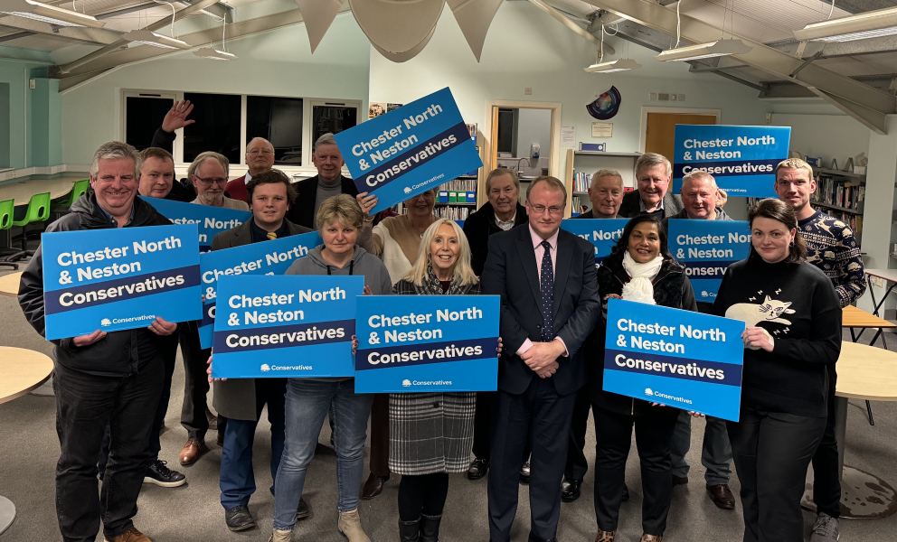 Chester North and Neston members celebrate Simon Eardley's selection as candidate